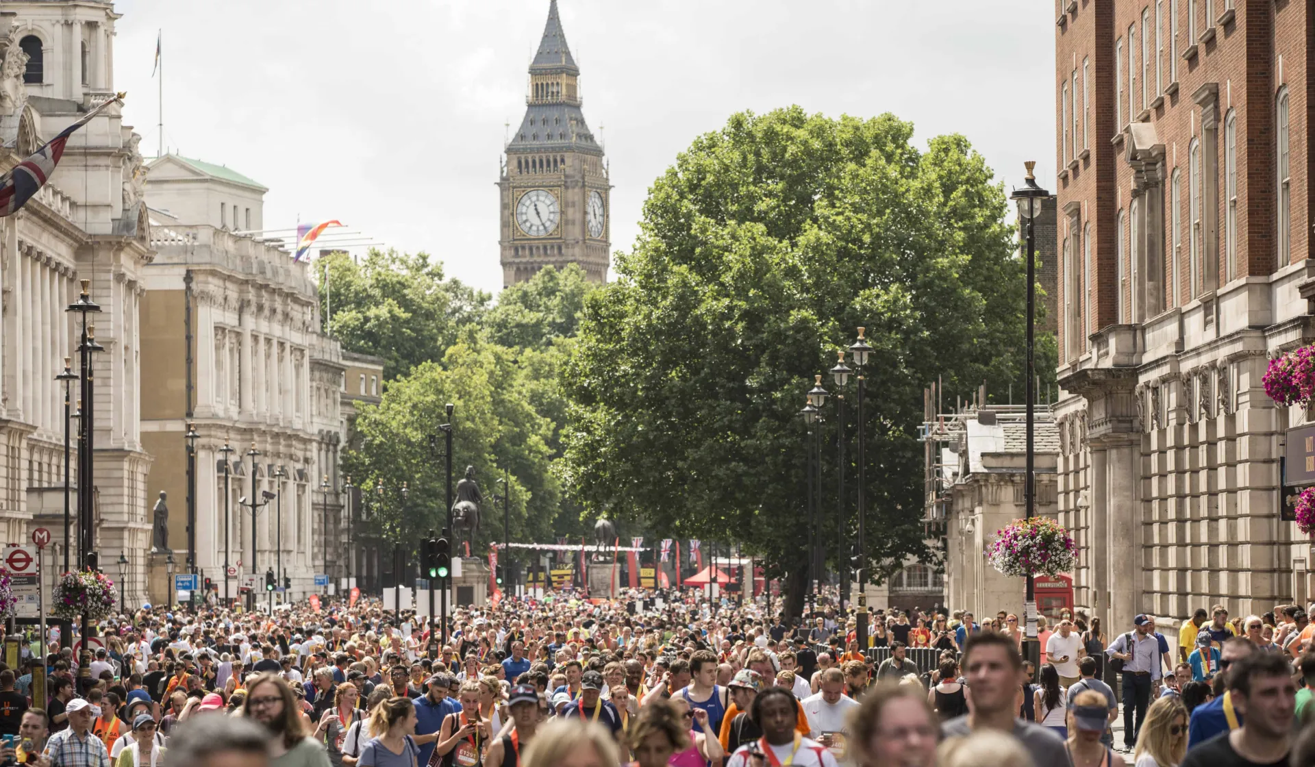 Runners after the Saucony London 10K with Big Ben in the background