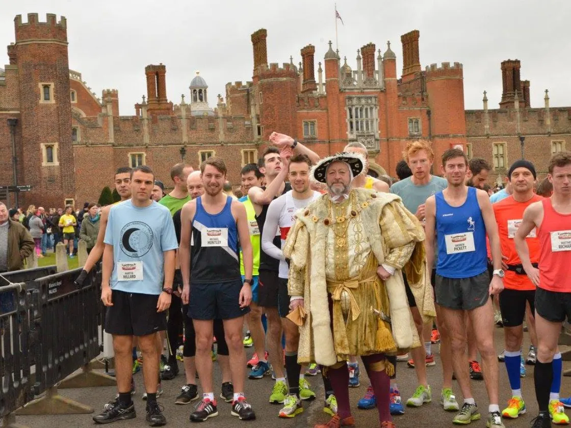 Runners at the start of the Hampton Court Palace Half Marathon