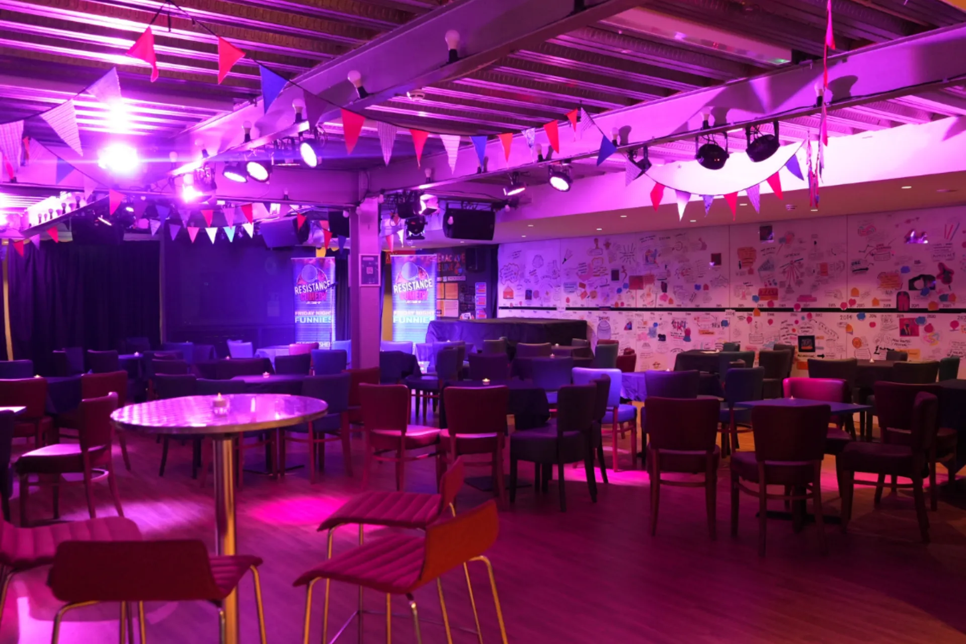 photo of our cafe set up for an evening event