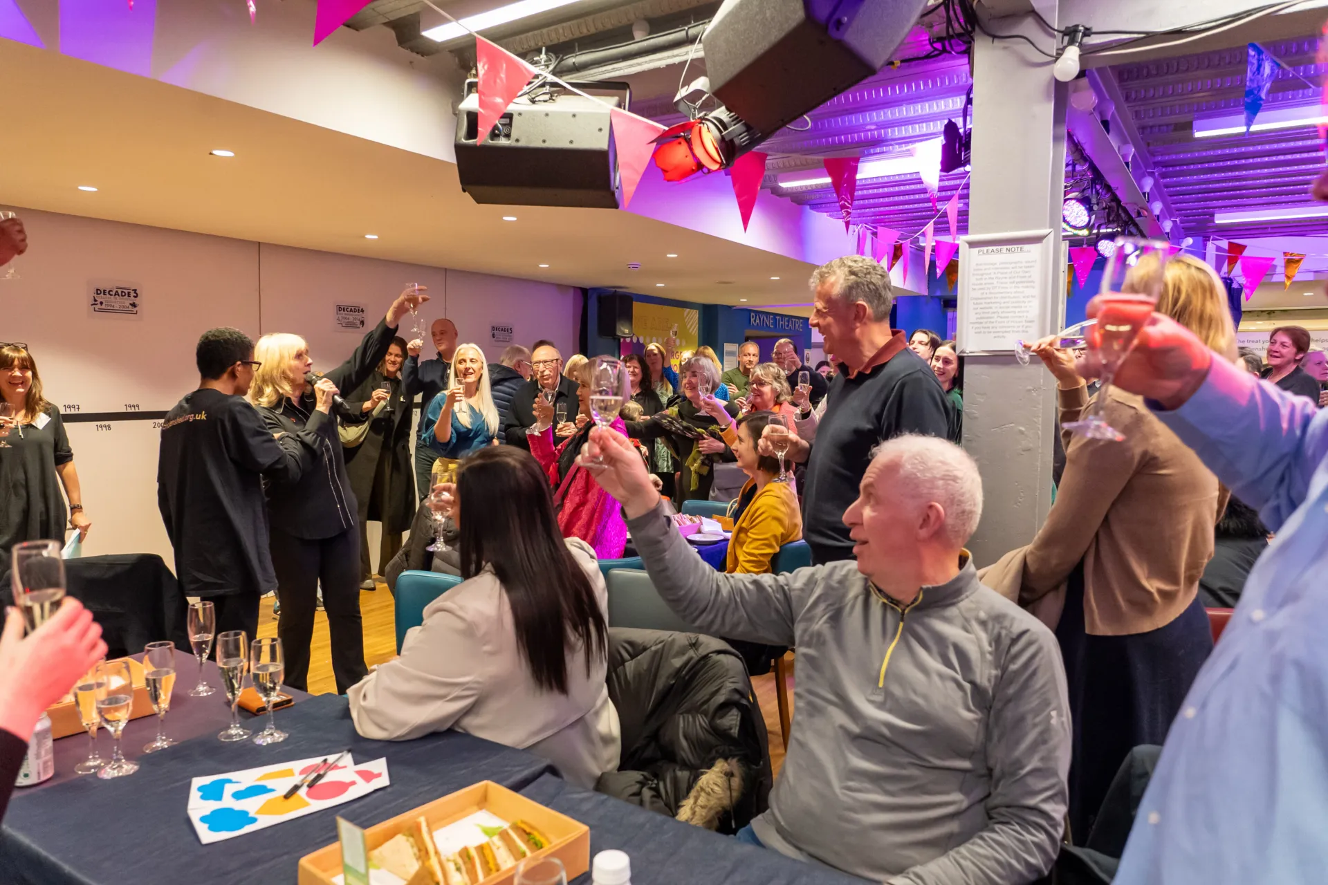 A toast to Chickenshed's 50 years in the Cafe at the Place of Our Own event
