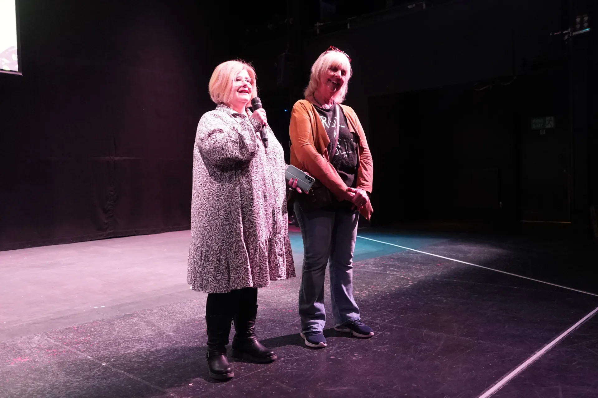 Charlotte Bull and Jo Collins talking at the Anansi event
