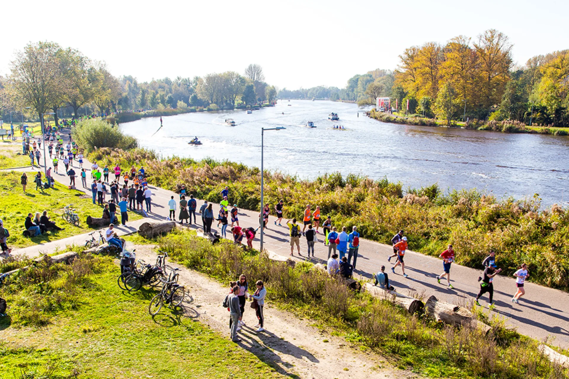 Runners during the Amsterdam Marathon