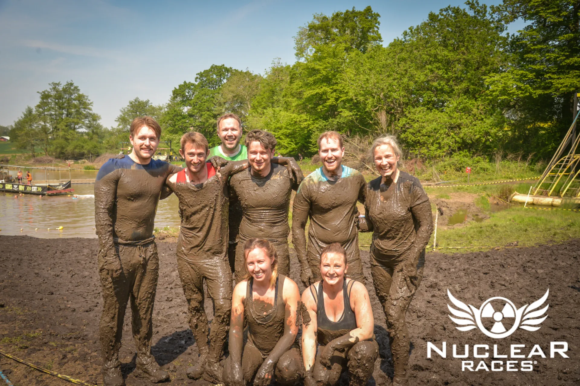 Muddy runners at a Nuclear Races event