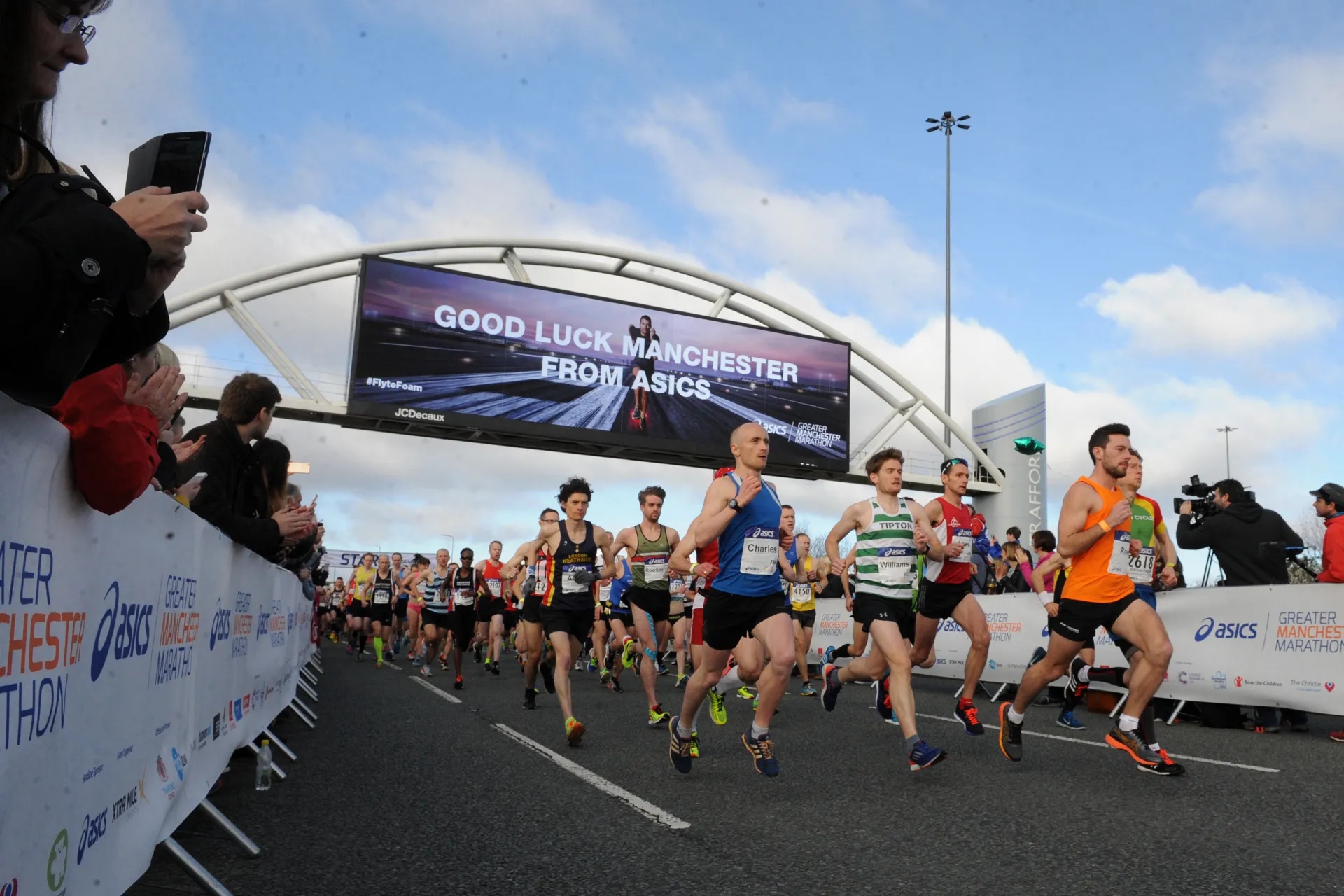 Runners beginning the Manchester Marathon
